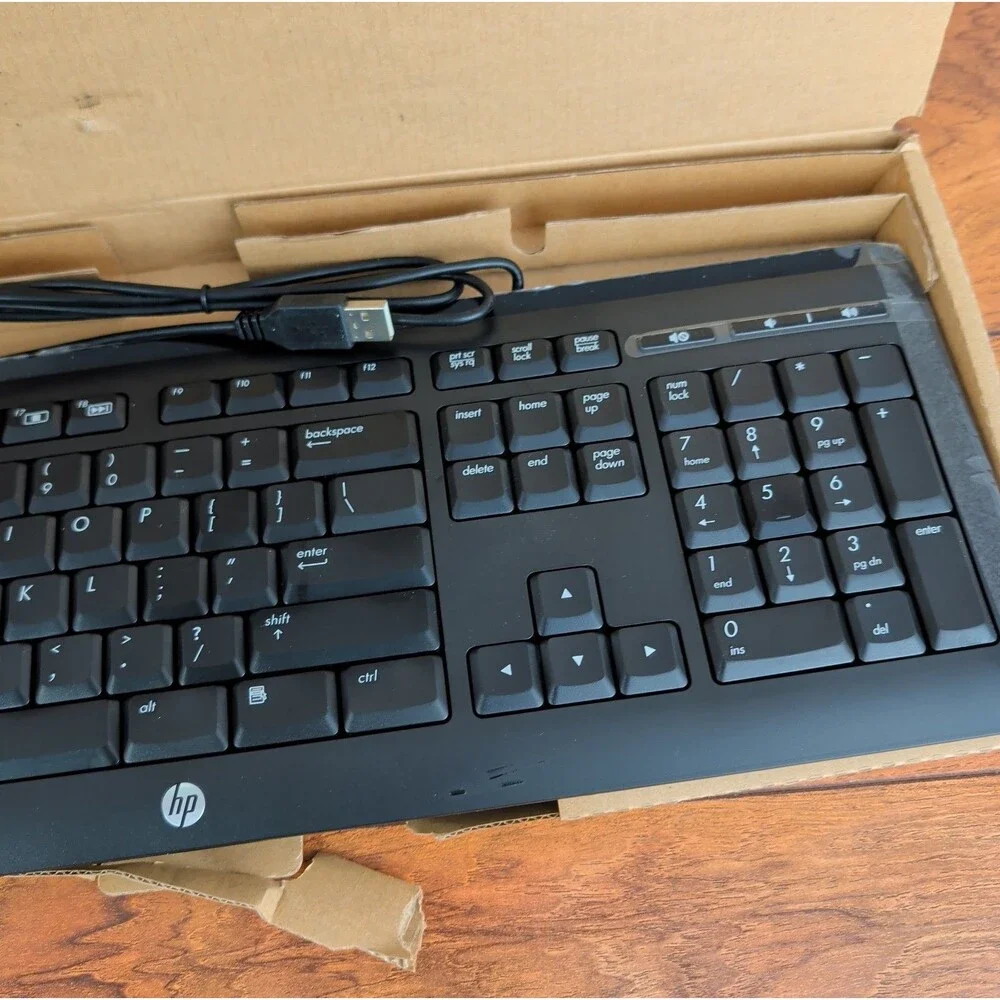 HP Business Slim Black Wired Keyboard Compatible W/Windows.  KU-1060. 643691-001